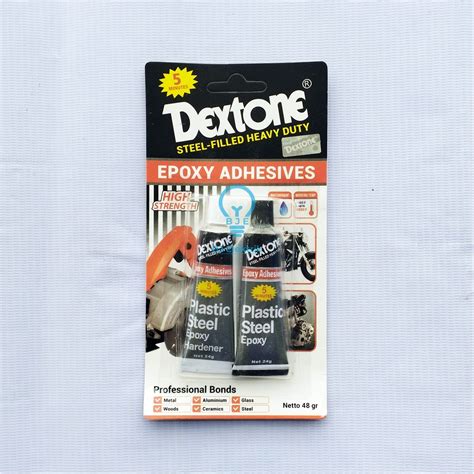 Jual Lem Dextone Plastic Steel 5 Menit 48 Gram Lem Besi Kaca Plastik