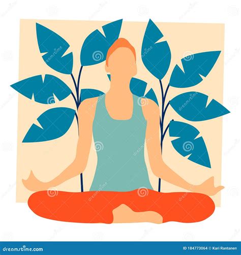 Yoga Spiritual Exercise Meditation Illustration Stock Vector - Illustration of health, emotional ...