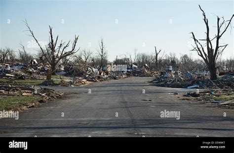 Rubble Of Town Destroyed By Tornado Stock Photo Alamy