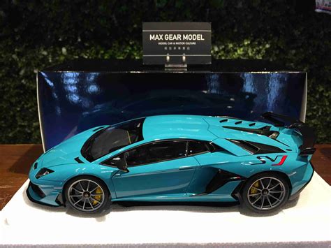 1 18 AUTOart Lamborghini Aventador SVJ Blue 79176MGM Max Gear Model