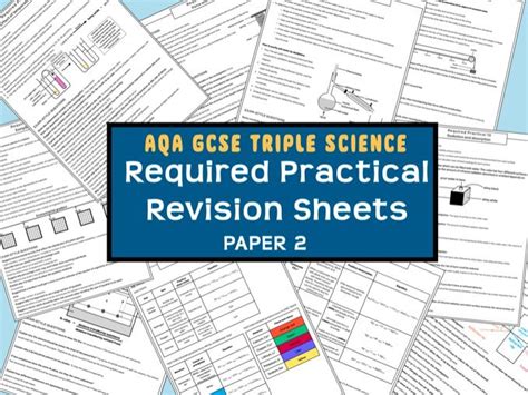 Paper Required Practical Revision Sheets Notes Triple Aqa Gcse