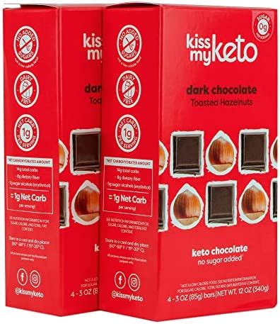 Kiss My Keto Chocolate Bars Low Carb 100 Sugar Free Toasted