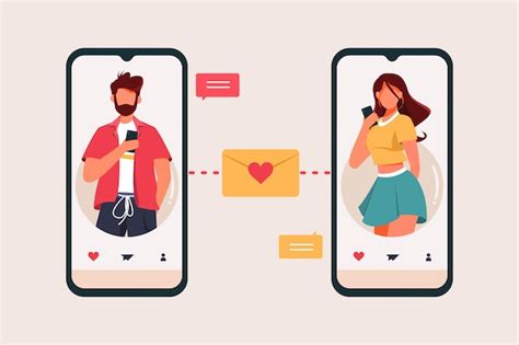 Premium Vector Male And Female Dating App Concept Flat Design