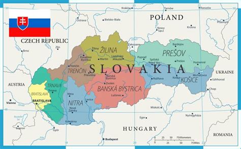 Regiones De Eslovaquia Mapa De Las Divisiones Administrativas