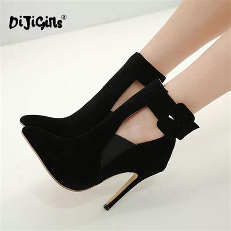 Spring Autumn Women Pointed Toe Pumps Ankle Strap Buckle High Heel