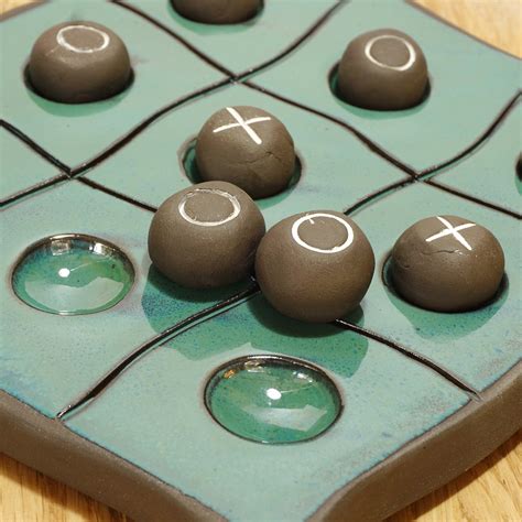 Tic Tac Toe Ceramic Game Tic Tac Toe Board Kids And Adults Etsy