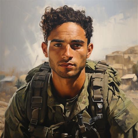 portrait   israeli soldier premium ai generated image