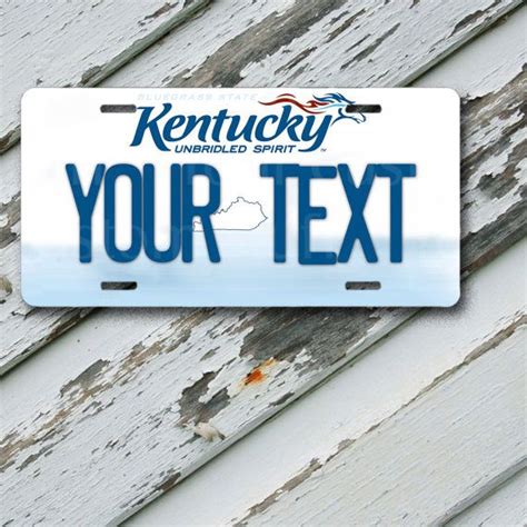 License Plate Kentucky Customizable Aluminum Novelty License Plate