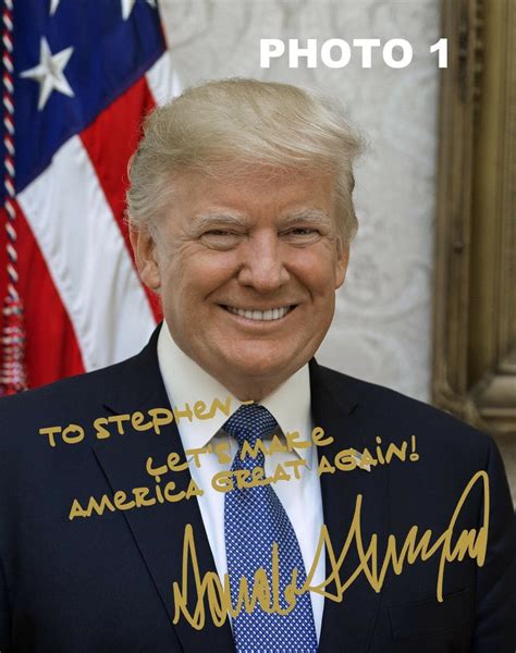 Personalized President Donald Trump Gold Autographed 8x10 Photo Free