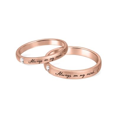 Personalized Letters Wedding Matching Rings Set Of His And Hers