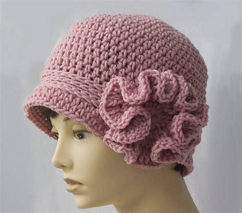 Flower Cloche Hat Crochet Women S Hat S Flapper Etsy Crochet