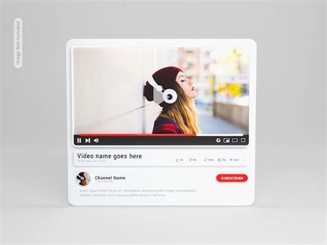 Premium Psd Youtube Plyer D Rendering Mockup Video Mockup Mockup