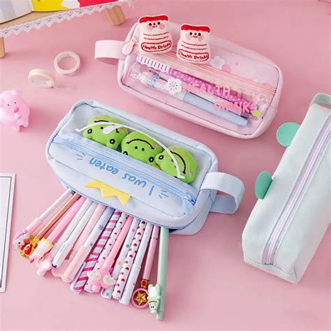 Trousse Stylo Sac Crayons En Peluche Grande Capacit Pour Filles