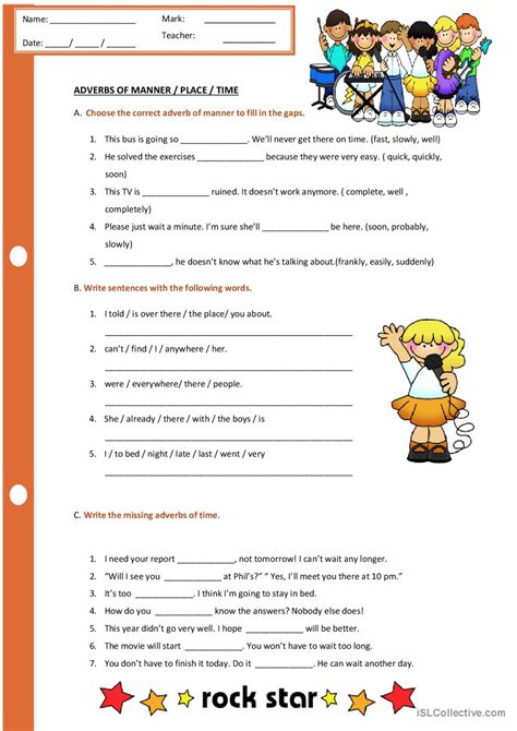 Adverbs Français Fle Fiches Pedagogiques Pdf And Doc