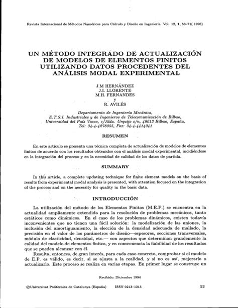 UN MÉTODO INTEGRADO DE ACTUALIZACI N DE MODELOS DE