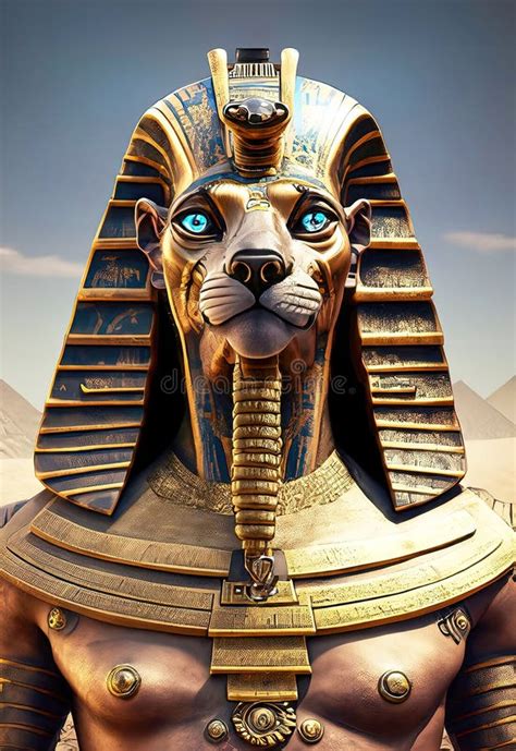 Pharaoh Egypt Egyptian King Isolated Portrait Stock Image