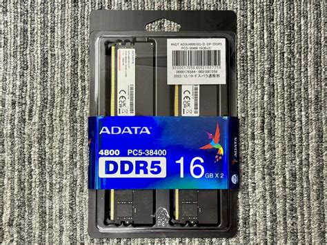 Adataエーデータ Ad5u480016g D Dp Ddr5メモリ 16gbx2 合計32gb Ddr5 Pc5 38400 16gb