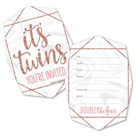 Big Dot Of Happiness It S Twin Girls Shaped Fill In Invitations With