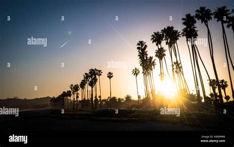 Sunset on Santa Barbara's beach Stock Photo - Alamy