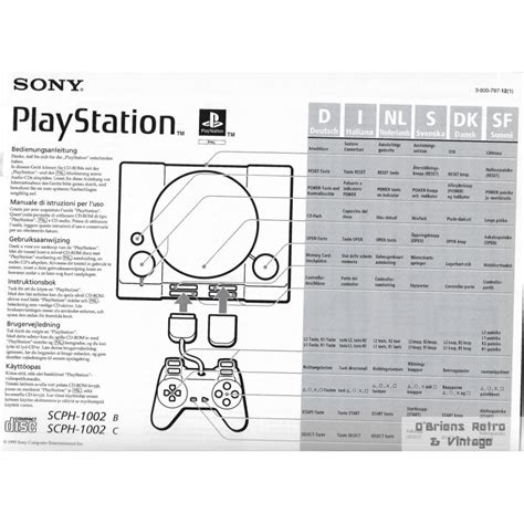 Sony PlayStation SCPH 1002 B C Manual O Briens Retro Vintage