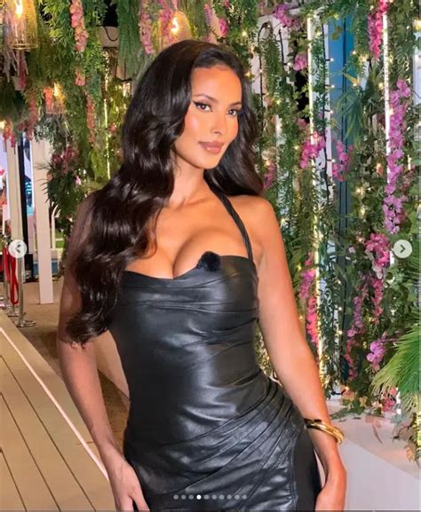 Maya Jama Looked Stunning In A Black Figure Hugging Leather Dress In A