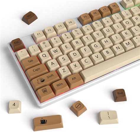 Owpkeenthy Retro XDA Keycaps PBT 138 Keys Brown Keycap Set For Cherry