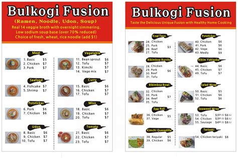 Menu Bulkogi Fusion