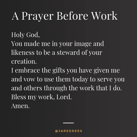 Prayer Before Work