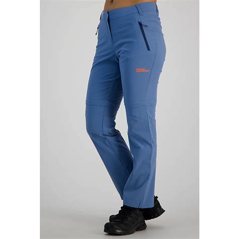 Jack Wolfskin Glastal Zip Off Kurzgr Sse Damen Wanderhose In Hellblau