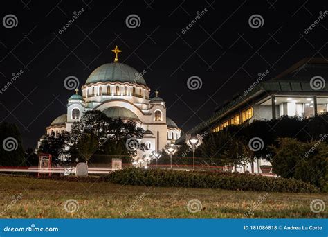 Night View of the Church of Saint Sava, Belgrade, Serbia, Europe Stock ...