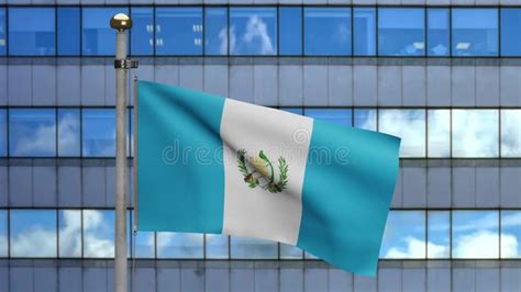 3d Guatemalan Flag Waving On Wind Close Up Of Guatemala Banner Blowing Silk Stock Footage