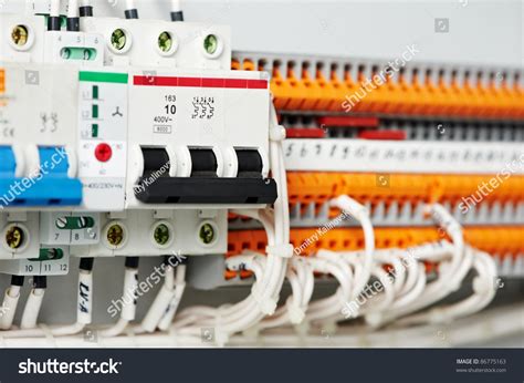 Automatic Electrical Fuseboxes Power Lines Located Stock Photo 86775163