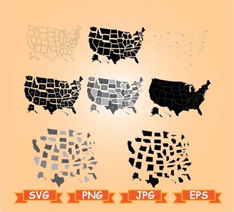 50 States Svg Usa Map Svg Usa Svg United States Svg Etsy Usa Map America Map United States