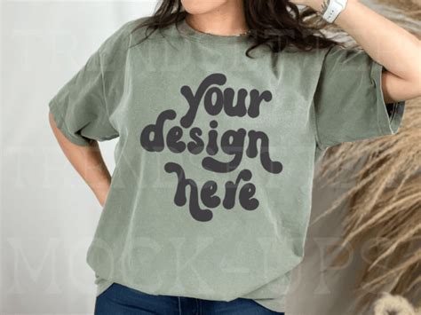 Comfort Colors Moss Boho Mockup Graphic By TrendsetterMockups