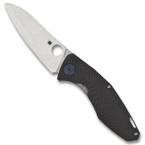 Spyderco Drunken Carbon Fiber Folder Knife, Satin Blade
