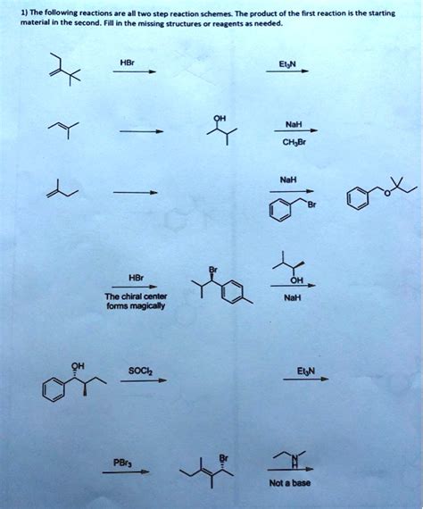 SOLVED The Following Reactions Are All Two Step Reaction Schemes The