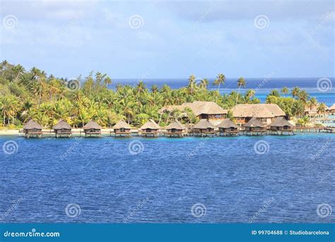 Water Bungalows on Bora Bora Island Stock Photo - Image of bungalows ...