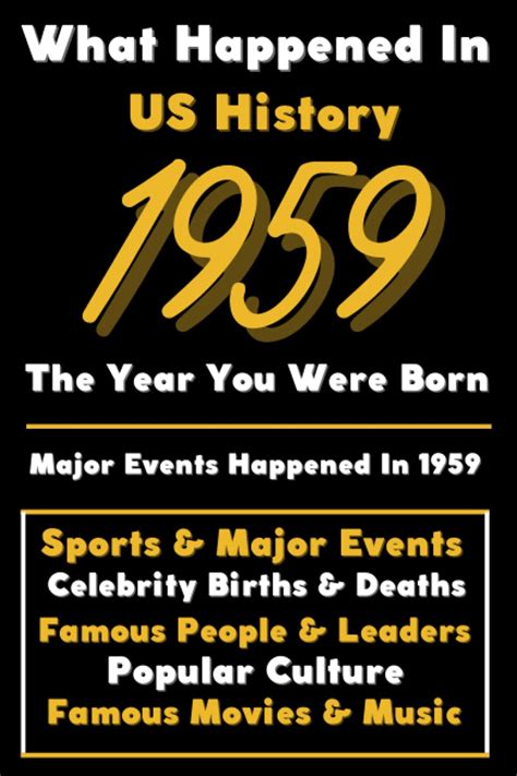 What Happened In US History 1959 The Year You Were Born Special Gift