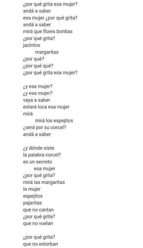 Brindar una interpretación del poema po qué grita esa mujer de