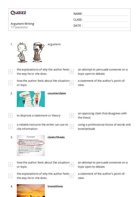 50 Argument Writing Worksheets For 8th Year On Quizizz Free And Printable