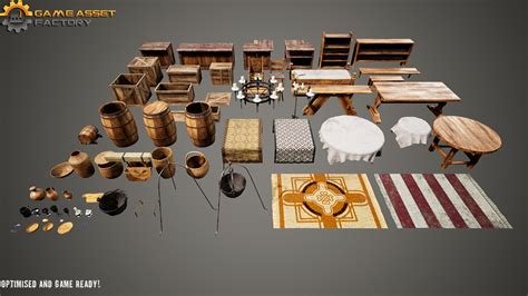 Medieval Props Vol 1 Tavern In Props Ue Marketplace