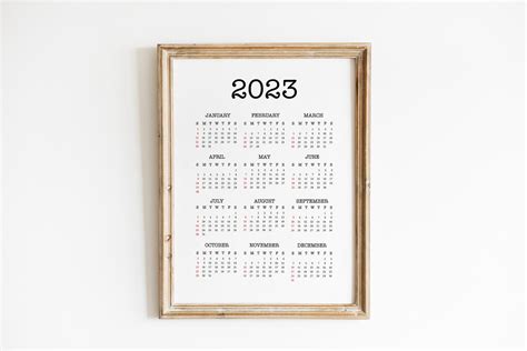 Printable 2023 Calendar Print Digital Download Printable - Etsy