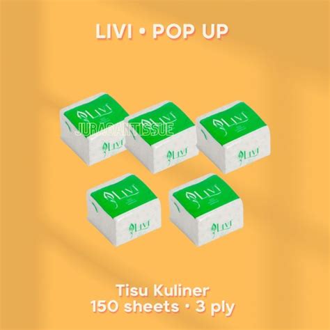 Bundling 5 Pack Tisu Tissue Livi Eco Multipurpose Pop Up 150 Sheet