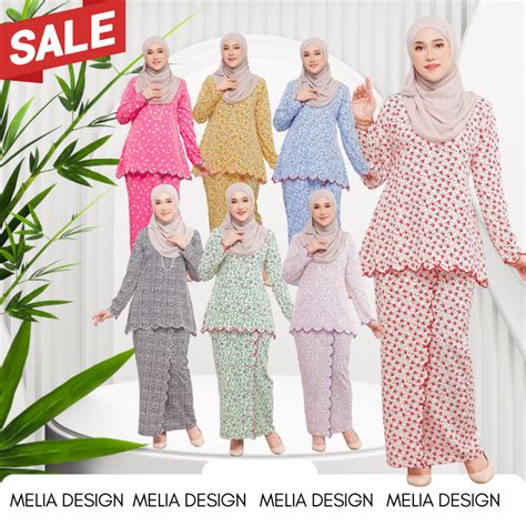 By Melia Design Baju Hot Raya Kedah Kalsom Moden Sulam Biku Cotton