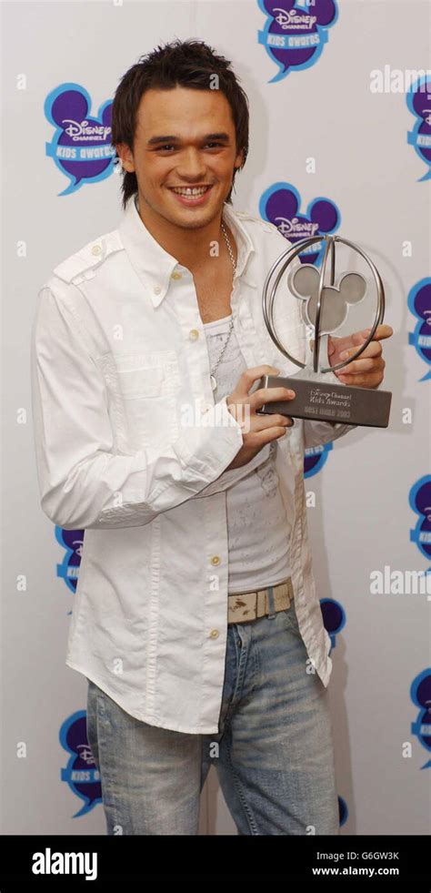 Pop Singer Gareth Gates With His Award For Best Male Artist During The