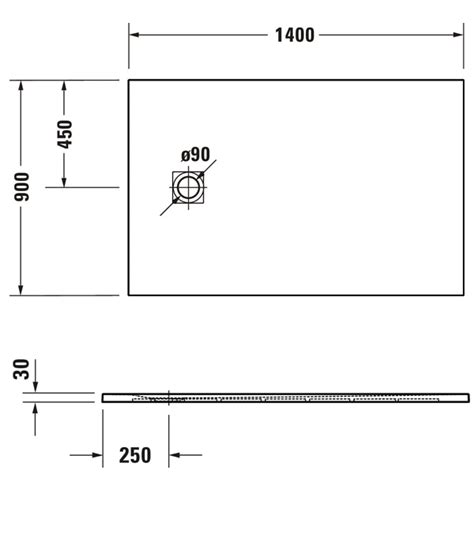 Duravit Sustano 1400 X 900mm Rectangular Shower Tray Matt White