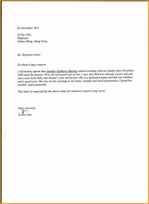 45 Nanny Reference Letter Sample Info Lettertemplate