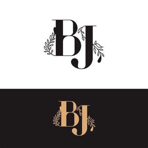 Premium Vector Handdrawn Wedding Monogram Bj Logo