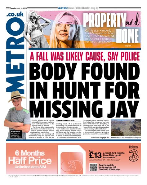 Metro Front Page 16th Of July 2024 Tomorrow S Papers Today