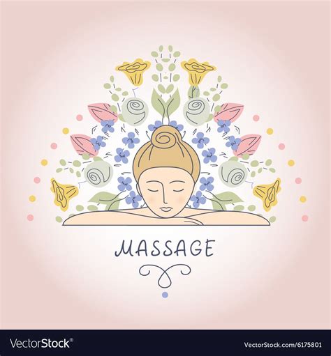 Vector Illustration Women And Flowers Massage And Relaxation Self